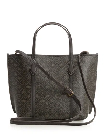 Shop Tory Burch Perry Coated Canvas Tote Shoulder Bags Beige