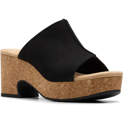Clarks Nerisa Vine In Black Nubuck In Multi