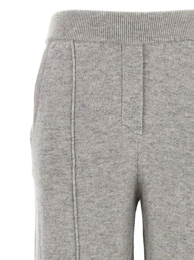Peserico Trousers Wool Silk Elastic Waistband In Gray