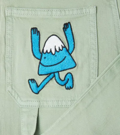 Stella Mccartney Appliqué Cotton-blend Cargo Pants In Green