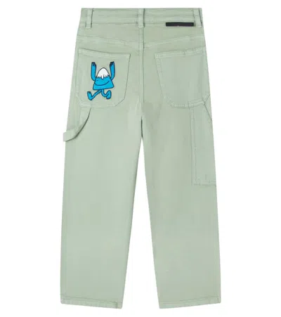 Stella Mccartney Appliqué Cotton-blend Cargo Pants In Green