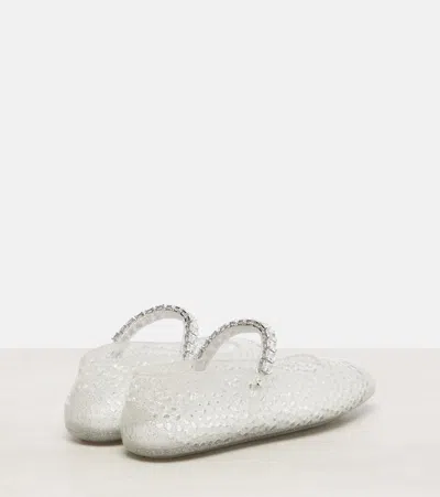 Jimmy Choo The Jelly Transparent Ballet Flats With Crystals In Transparent