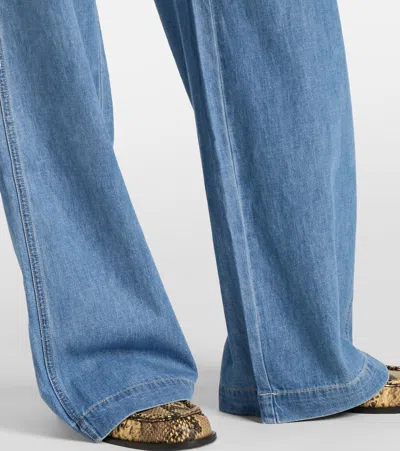 Veronica Beard Dunford High Rise Wide Leg Jeans In Amethyst Forest In Blue