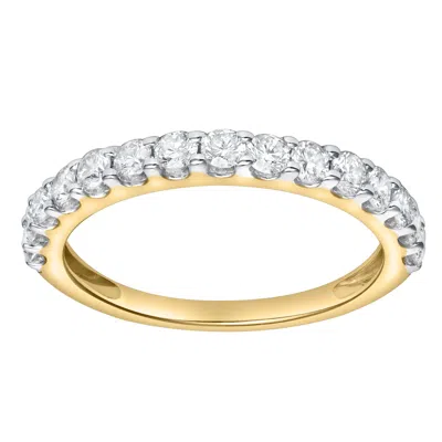 Luvmyjewelry Aimee 14k Gold Round Diamond Studded Half Eternity Band Ring - 0.75 Ct