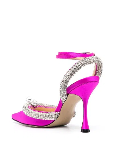 Mach&mach Mach & Mach Crystal-embellished Satin Slingback Pumps