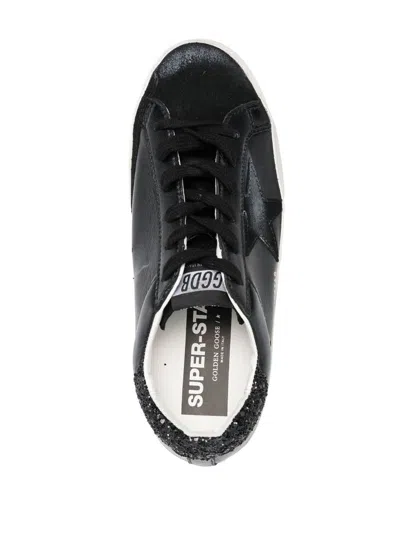 Golden Goose Textured Star Design Sneakers With Sparkling Accents