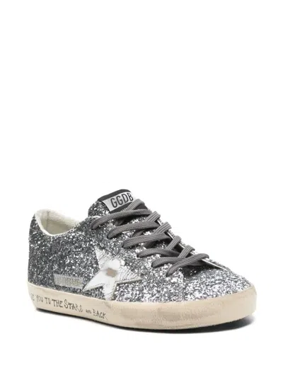 Golden Goose Sparkling Low Top Sneakers With Star Emblem In Metallic