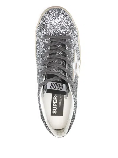 Golden Goose Sparkling Low Top Sneakers With Star Emblem In Metallic