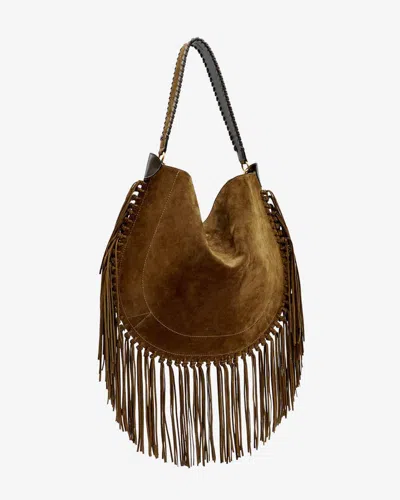 Isabel Marant Oskan Hobo Soft Shoulder Bag In Brown Suede