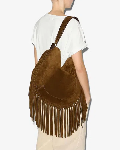 Isabel Marant Oskan Hobo Soft Shoulder Bag In Brown Suede