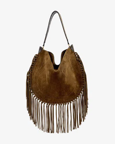 Isabel Marant Oskan Hobo Soft Shoulder Bag In Brown Suede