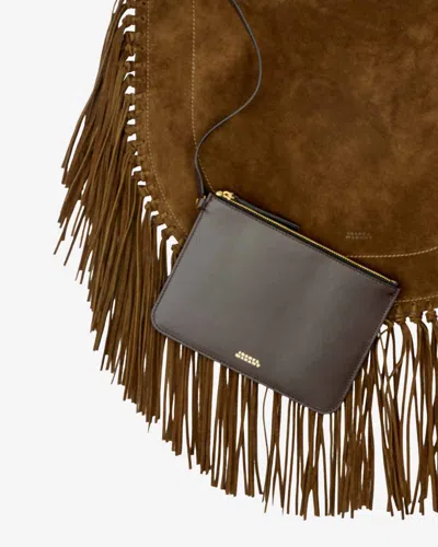 Isabel Marant Oskan Hobo Soft Shoulder Bag In Brown Suede