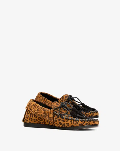Isabel Marant Fitza Fringed Leather-trimmed Leopard-print Suede Loafers