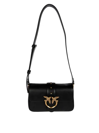Pinko Mini Love Bag Slouchy Shoulder Bag In Leather With Two Straps