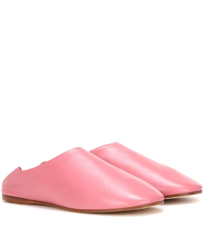 Shop Acne Studios Agata Leather Slippers In Lullle Piek