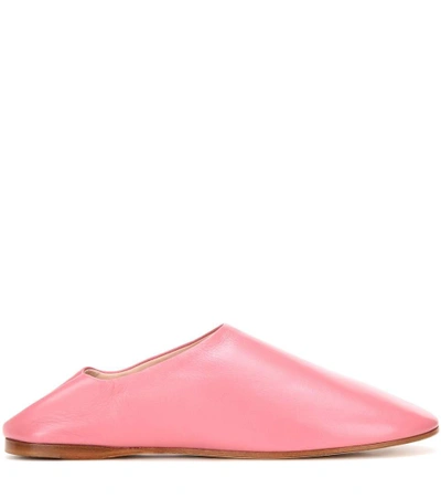 Shop Acne Studios Agata Leather Slippers In Lullle Piek