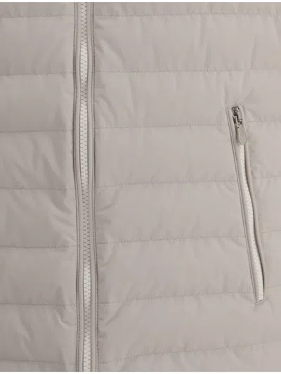 Brunello Cucinelli Padded Sleeveless Jacket In Gray