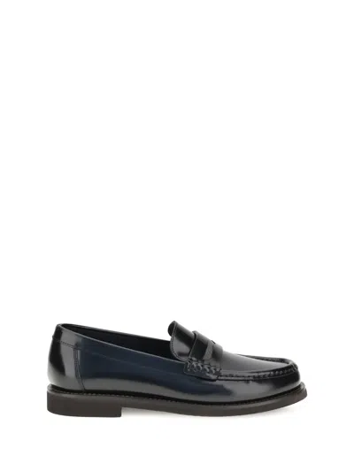 Brunello Cucinelli Midnight Blue Penny Loafer In Blue