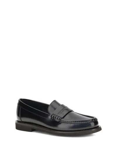 Brunello Cucinelli Midnight Blue Penny Loafer In Blue