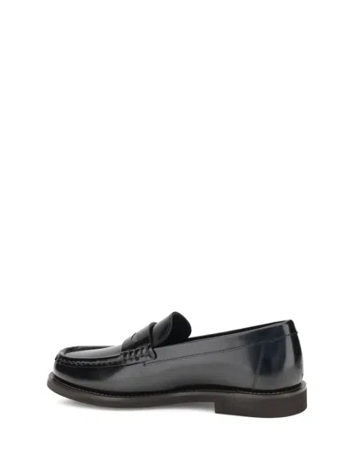 Brunello Cucinelli Midnight Blue Penny Loafer In Blue