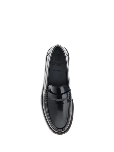 Brunello Cucinelli Midnight Blue Penny Loafer In Blue