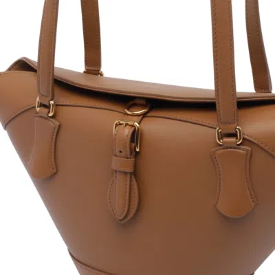 Dolce & Gabbana Brown Shoulder Bag With Two Top Handles And Buckle Closure On The Front In Brown