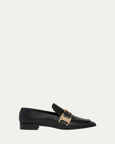 Ferragamo Limania Loafers Gold-tone Hardware In Black