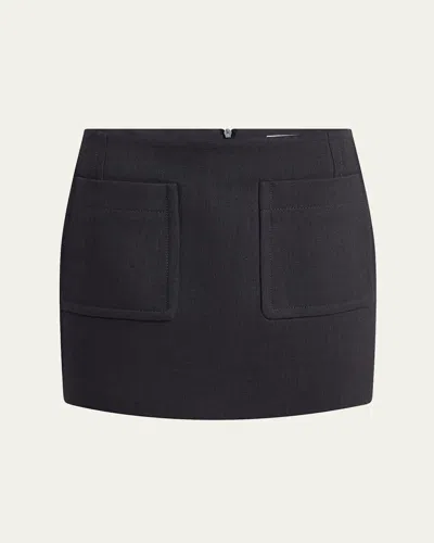 Bottega Veneta Minigonna In Misto Cotone Grafite Donna In Blue