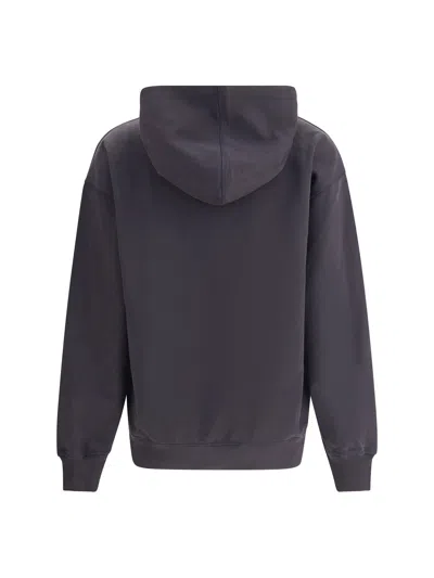 Ganni Oversize Cotton Sweatshirt With Hood And Graphic Print