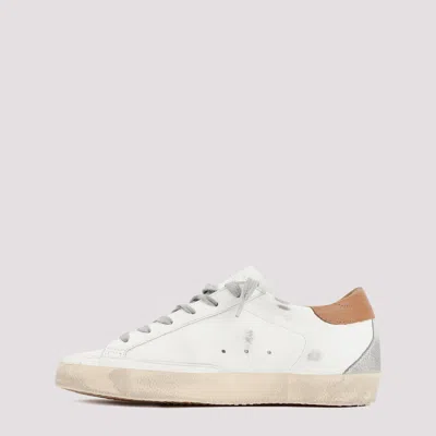 Golden Goose Super Star Leather Sneakers In White