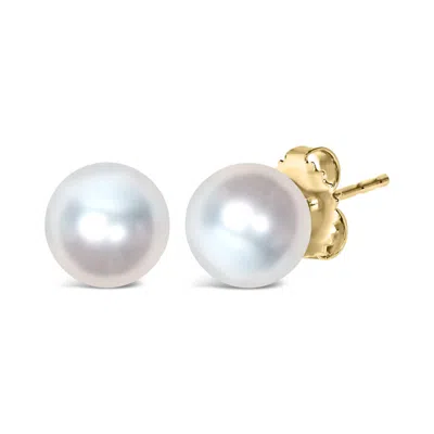 Haus Of Brilliance 14k Yellow Gold 6-6.5mm Cultured Freshwater Pearl Solitaire Stud Earrings