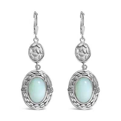 Haus Of Brilliance .925 Sterling Silver Chalcedony Diamond Accent Drop And Dangle Earring In Metallic