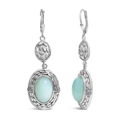 Haus Of Brilliance .925 Sterling Silver Chalcedony Diamond Accent Drop And Dangle Earring In Metallic