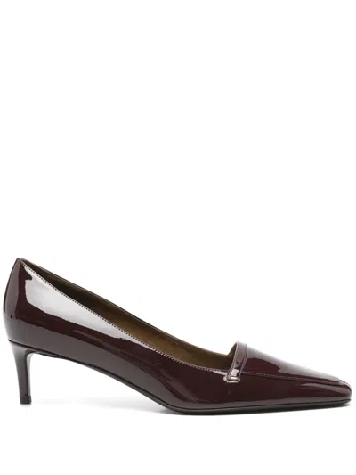 Khaite Bordeaux Calf Leather Heeled Shoes In Burgundy