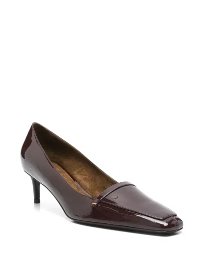 Khaite Bordeaux Calf Leather Heeled Shoes In Burgundy