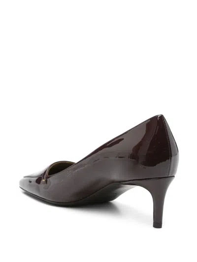 Khaite Bordeaux Calf Leather Heeled Shoes In Burgundy