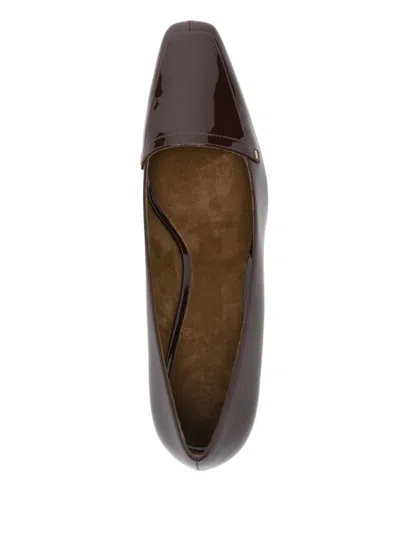 Khaite Bordeaux Calf Leather Heeled Shoes In Burgundy