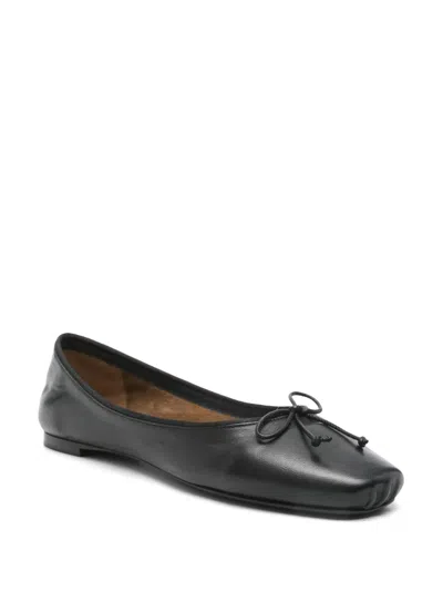 Khaite Black Lamb Leather Charlotte Ballerina In Gray