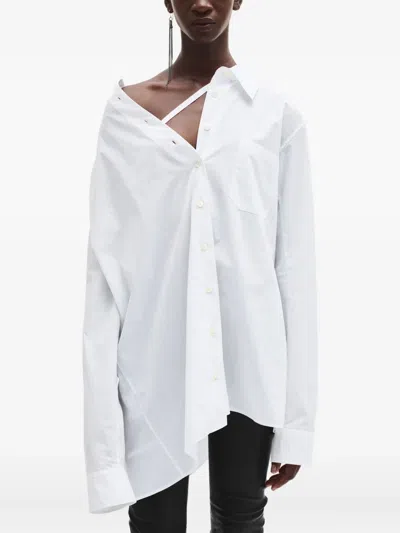 Ann Demeulemeester White Daria Drop Shoulder Shirt In 001 White