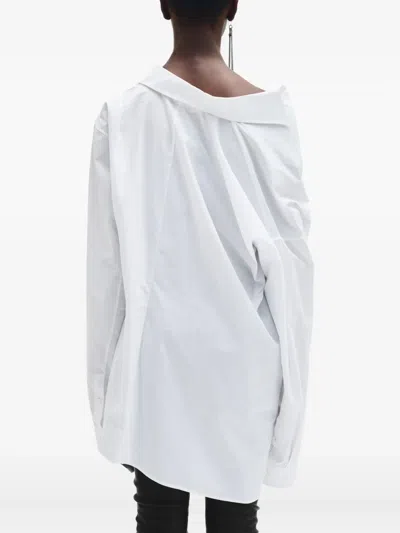 Ann Demeulemeester White Daria Drop Shoulder Shirt In 001 White