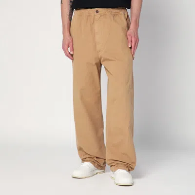 Mm6 Maison Margiela Beige Cotton Canvas Trousers In Brown