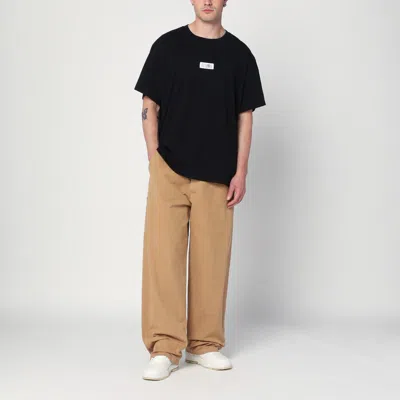 Mm6 Maison Margiela Beige Cotton Canvas Trousers In Brown