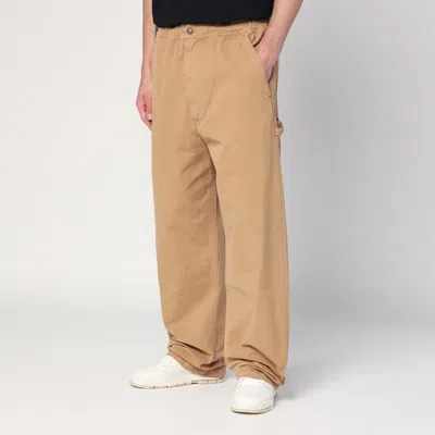 Mm6 Maison Margiela Beige Cotton Canvas Trousers In Brown