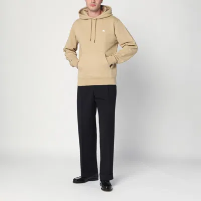 Burberry Knight Stamp Hoodie With Front Pocket In Nude