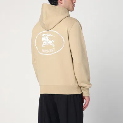 Burberry Knight Stamp Hoodie With Front Pocket In Nude