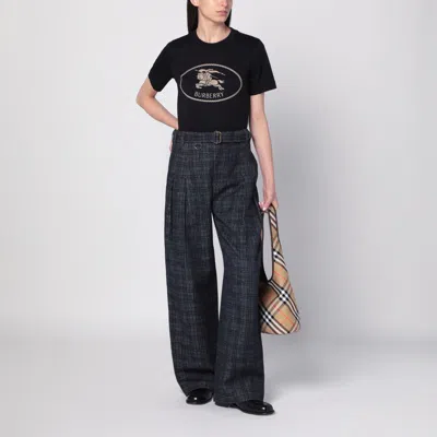 Burberry Black T-shirt With Equestrian Knight Design