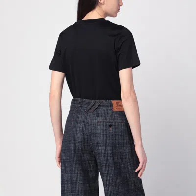 Burberry Black T-shirt With Equestrian Knight Design