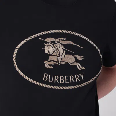 Burberry Black T-shirt With Equestrian Knight Design