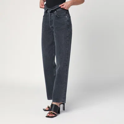 Agolde Panoramic Wild Straight-leg-jeans In Schwarz