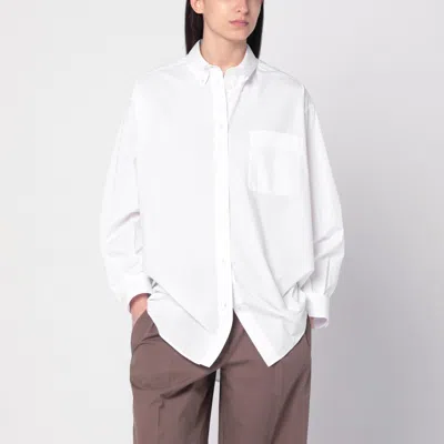 The Row Gavina Cotton Poplin Button-down Shirt In White
